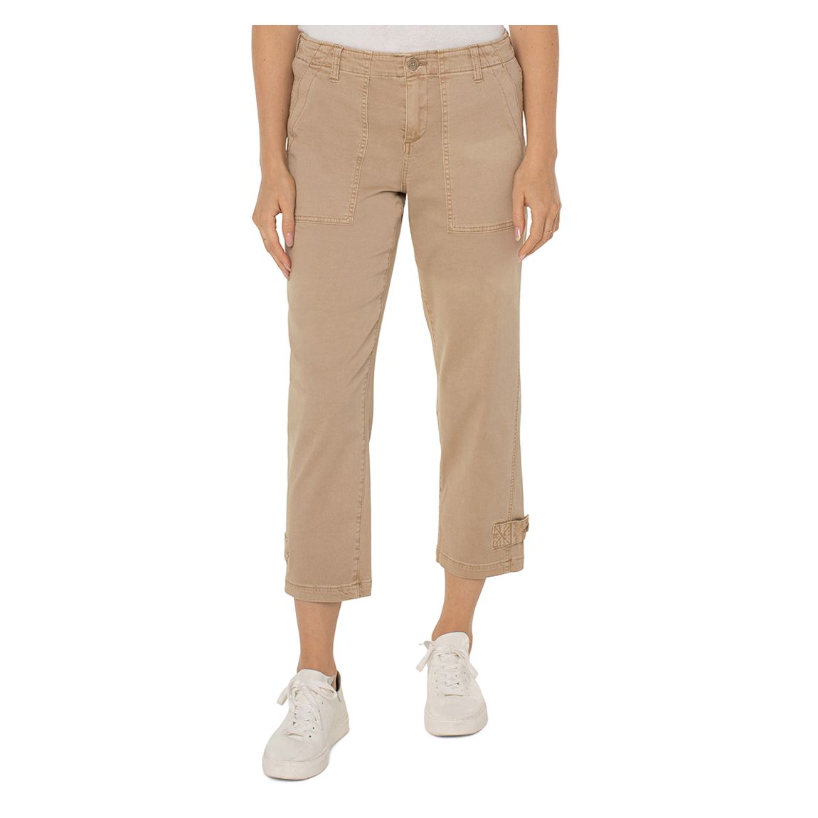 Beige Utility Cropped Cargo Trousers main product photo