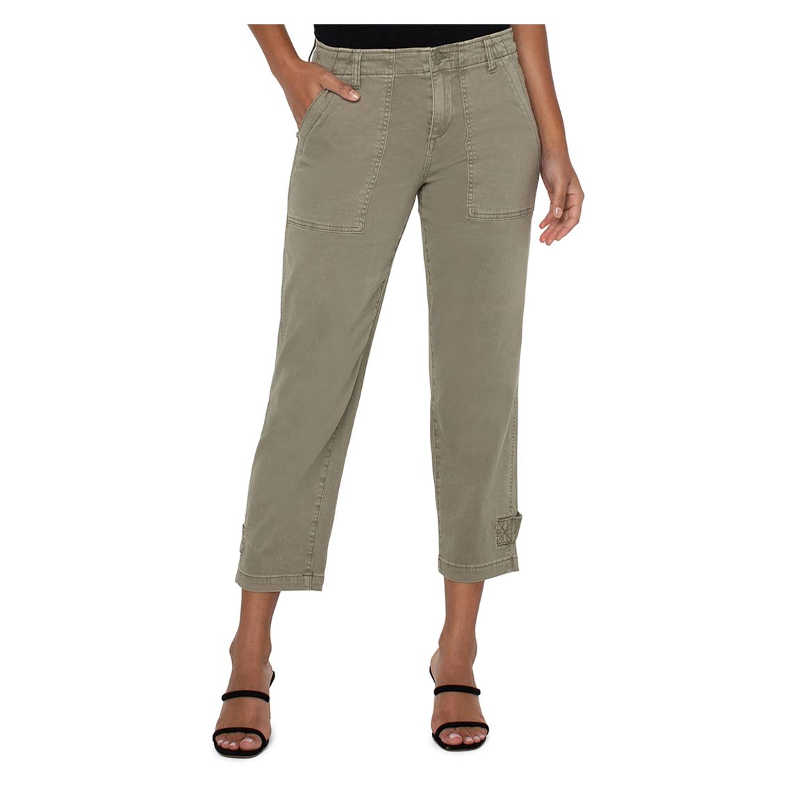 Stone Utility Cropped Cargo Trousers main product photo