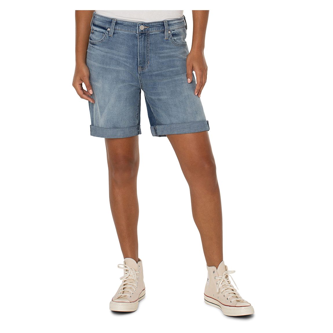 Blue Marley Cotton Denim Shorts main product photo