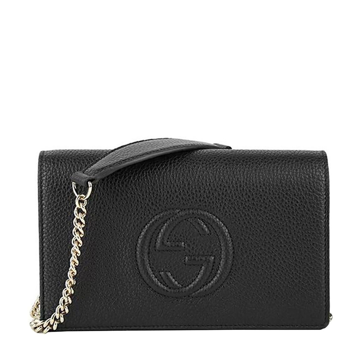 Black Gucci GG Soho Chain Wallet Bag main product photo