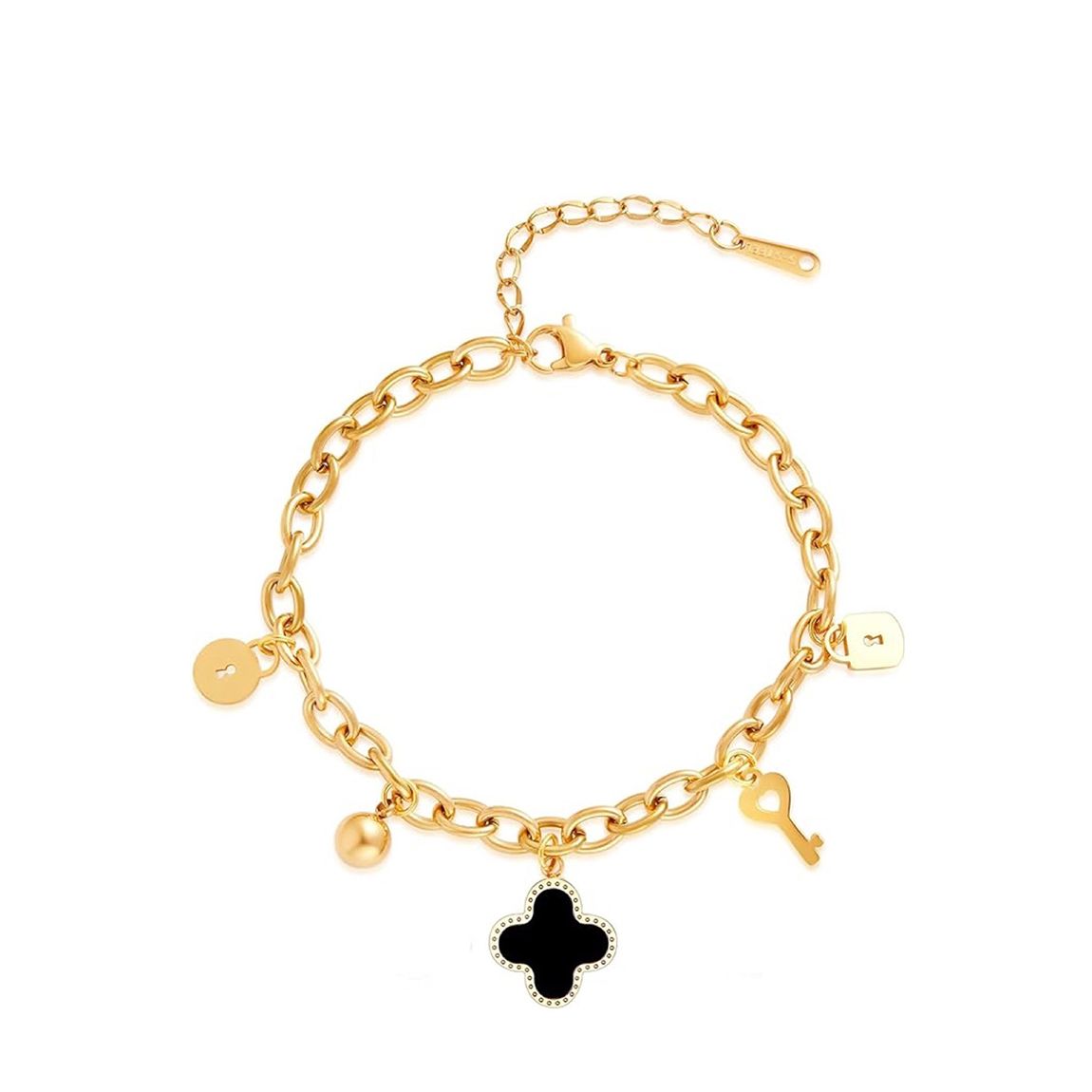 18K Gold Black Charm Bracelet main product photo