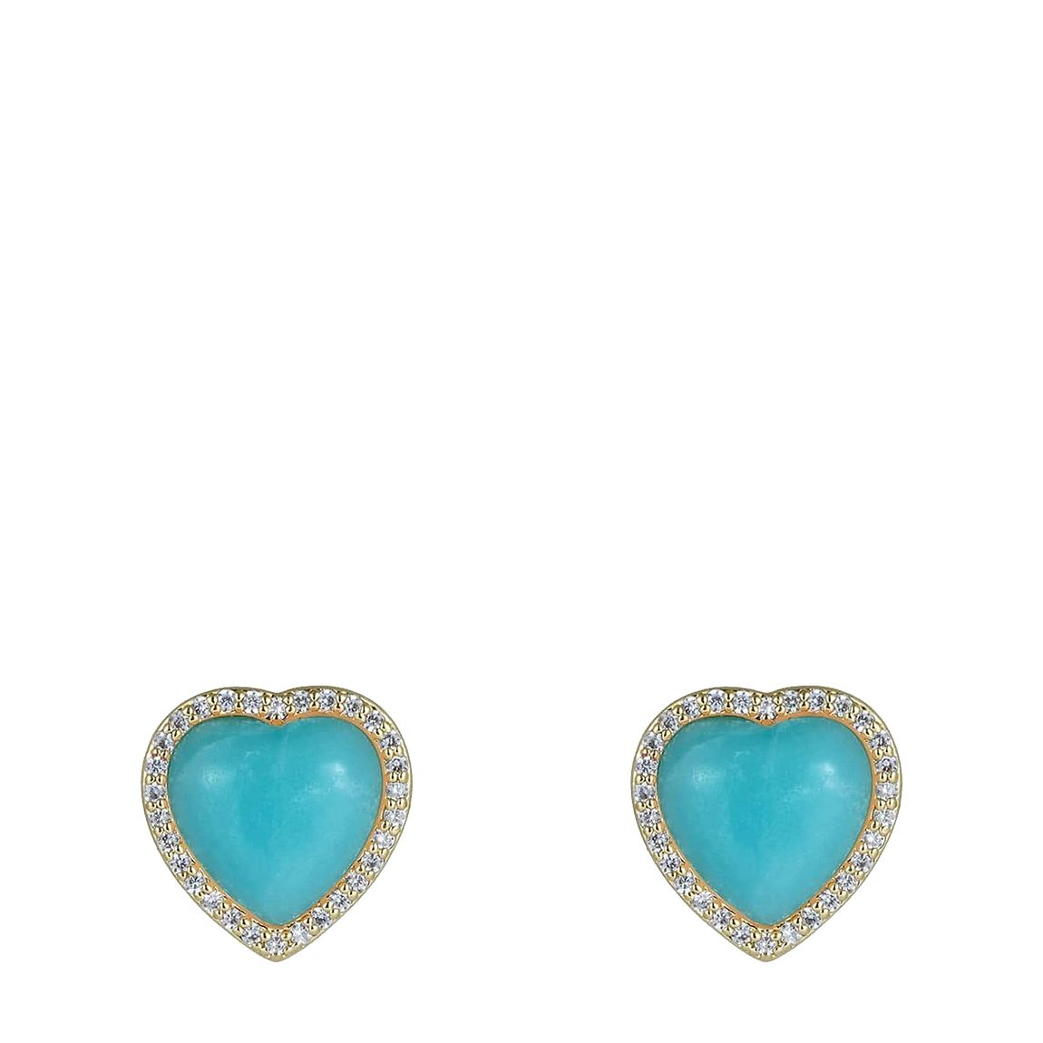 18K Gold Amazonite Love Post Earrings main product photo