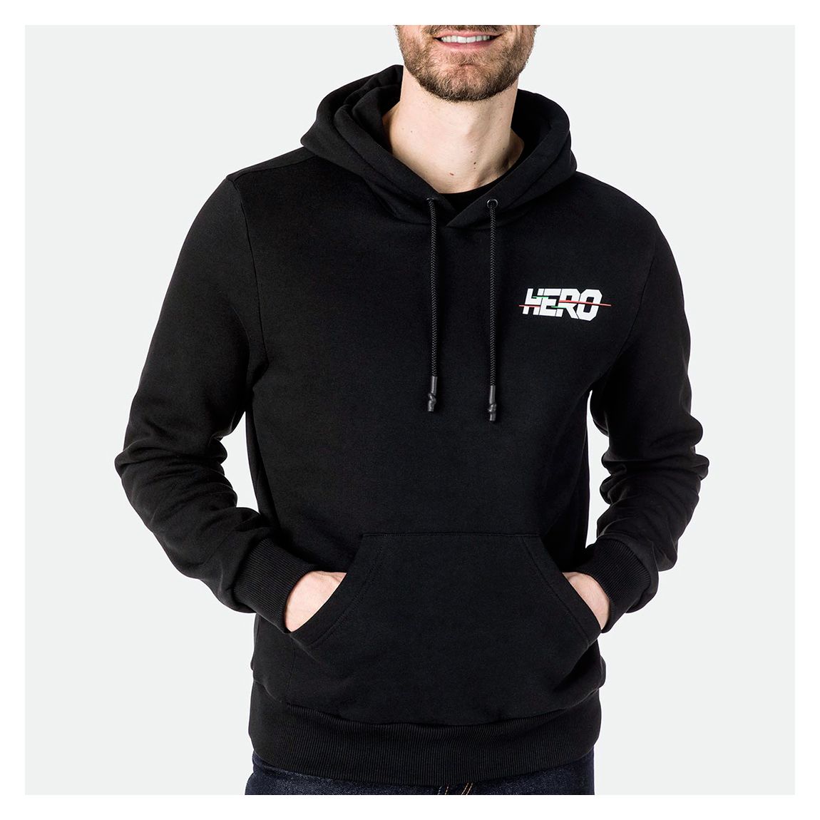 Black Hero Logo Cotton Hoodie main product photo