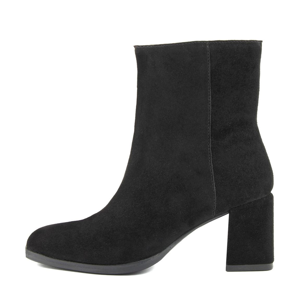 Black Suede Heeled Ankle Boots main product photo