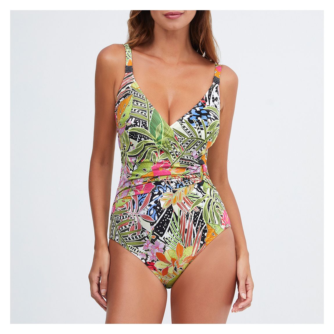 Multi Palm V Neck Swimsuit main product photo