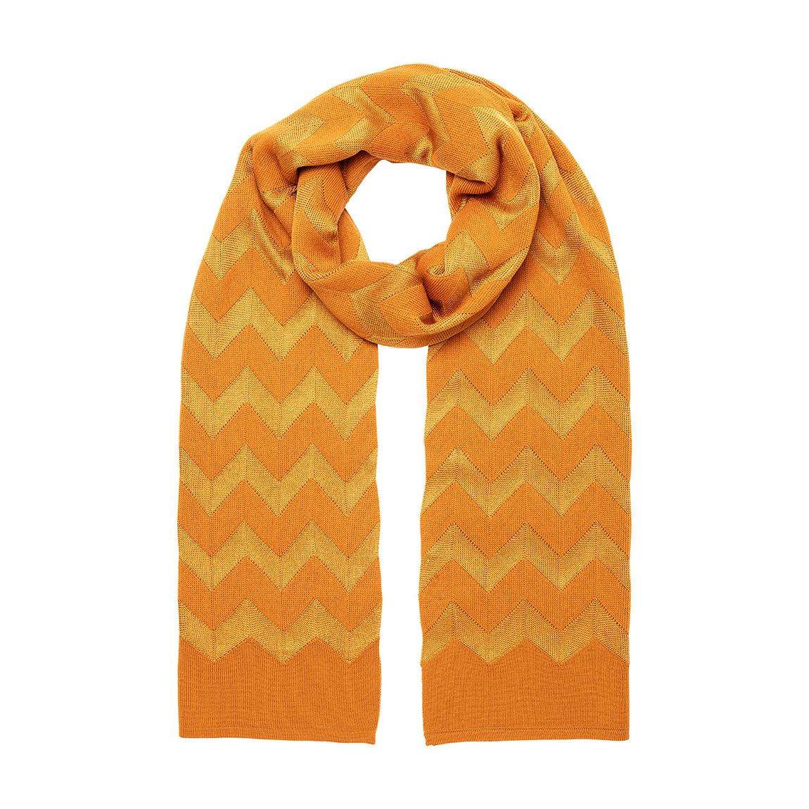 Orange Zig Zag Knitted Scarf main product photo