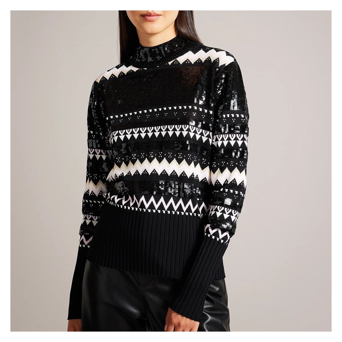 Navy Limara Sparkle Fairisle Sweatshirt main product photo