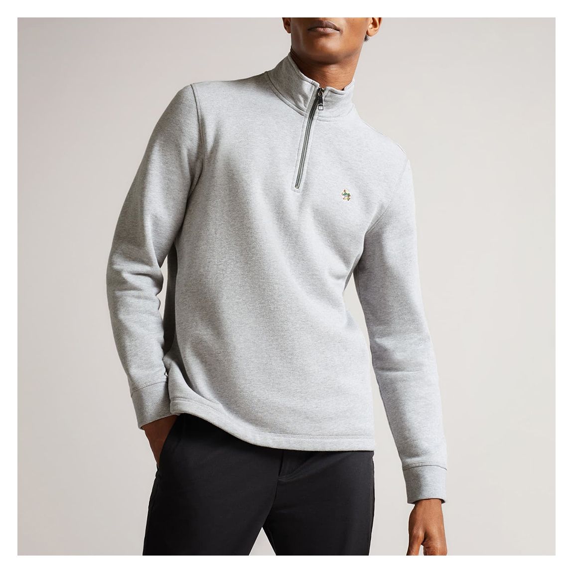 Grey Kilburn Cotton Half Zip Jumper main product photo