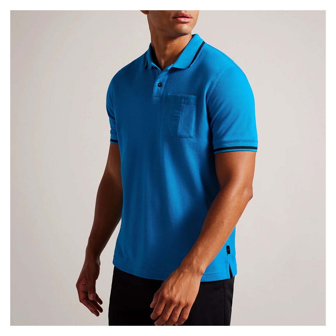 Blue Wayfar Pocket Cotton Polo Shirt main product photo