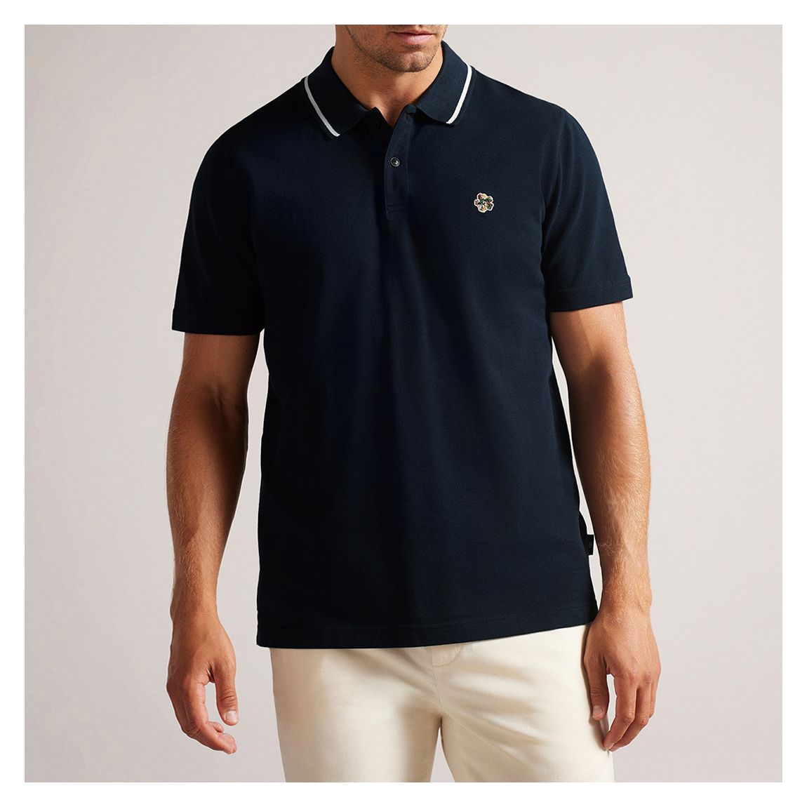 Navy Camden Cotton Polo Shirt main product photo