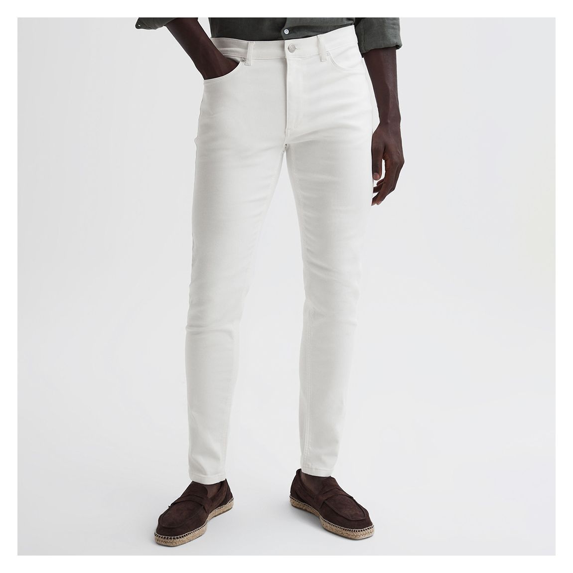 White Dover Jersey Slim Stretch Jeans main product photo