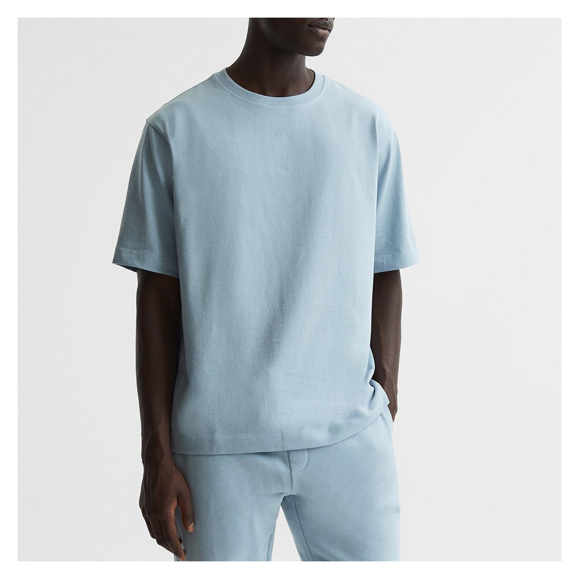 Blue Tate Oversized Garment Cotton T-Shirt main product photo