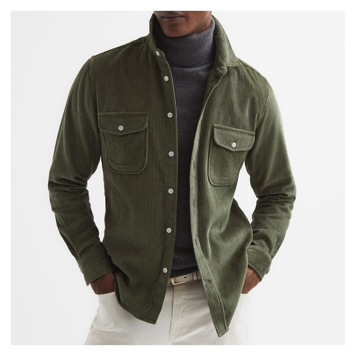 Khaki Bonucci Cord Jacket main product photo