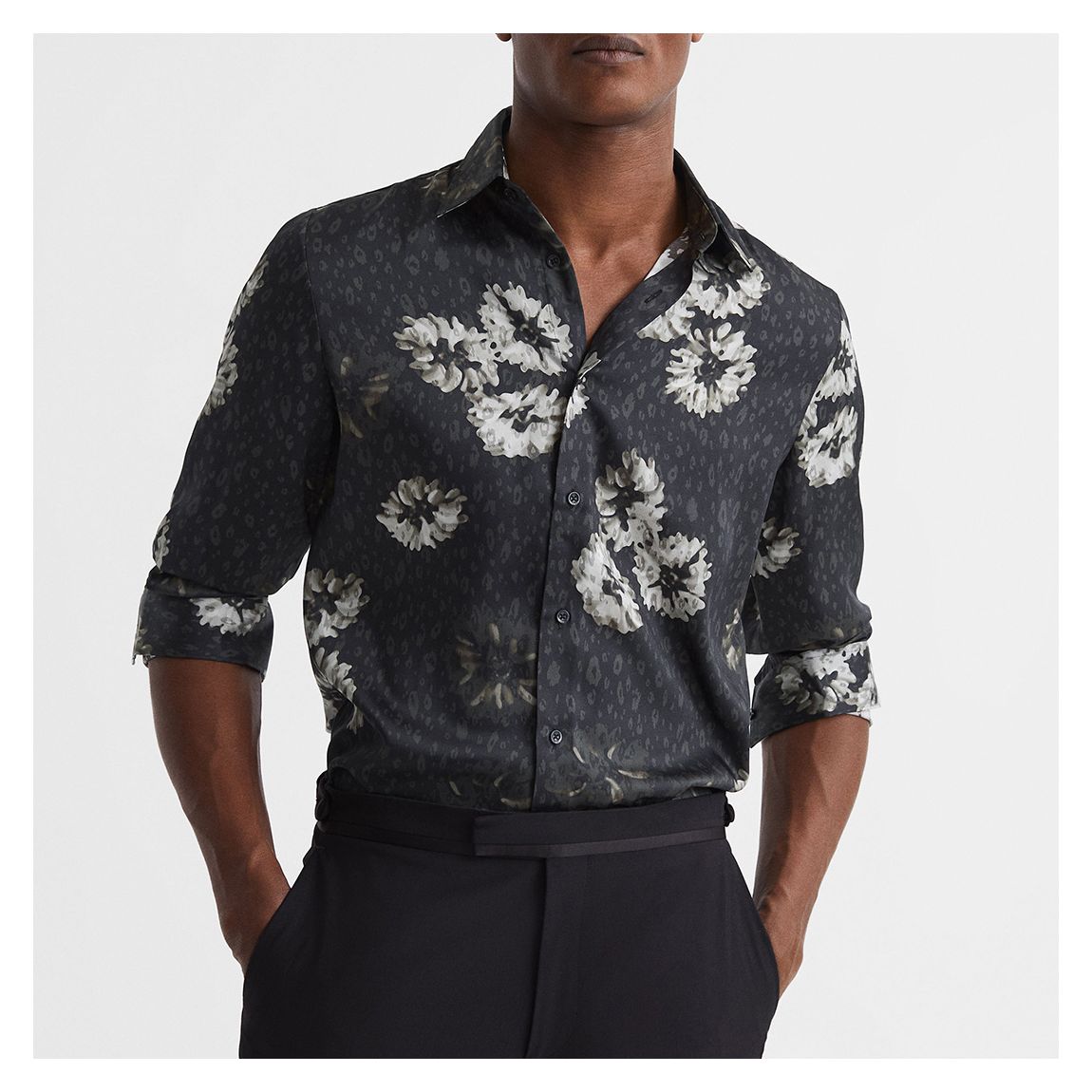 Black/White Evie Abstract Floral Shirt main product photo