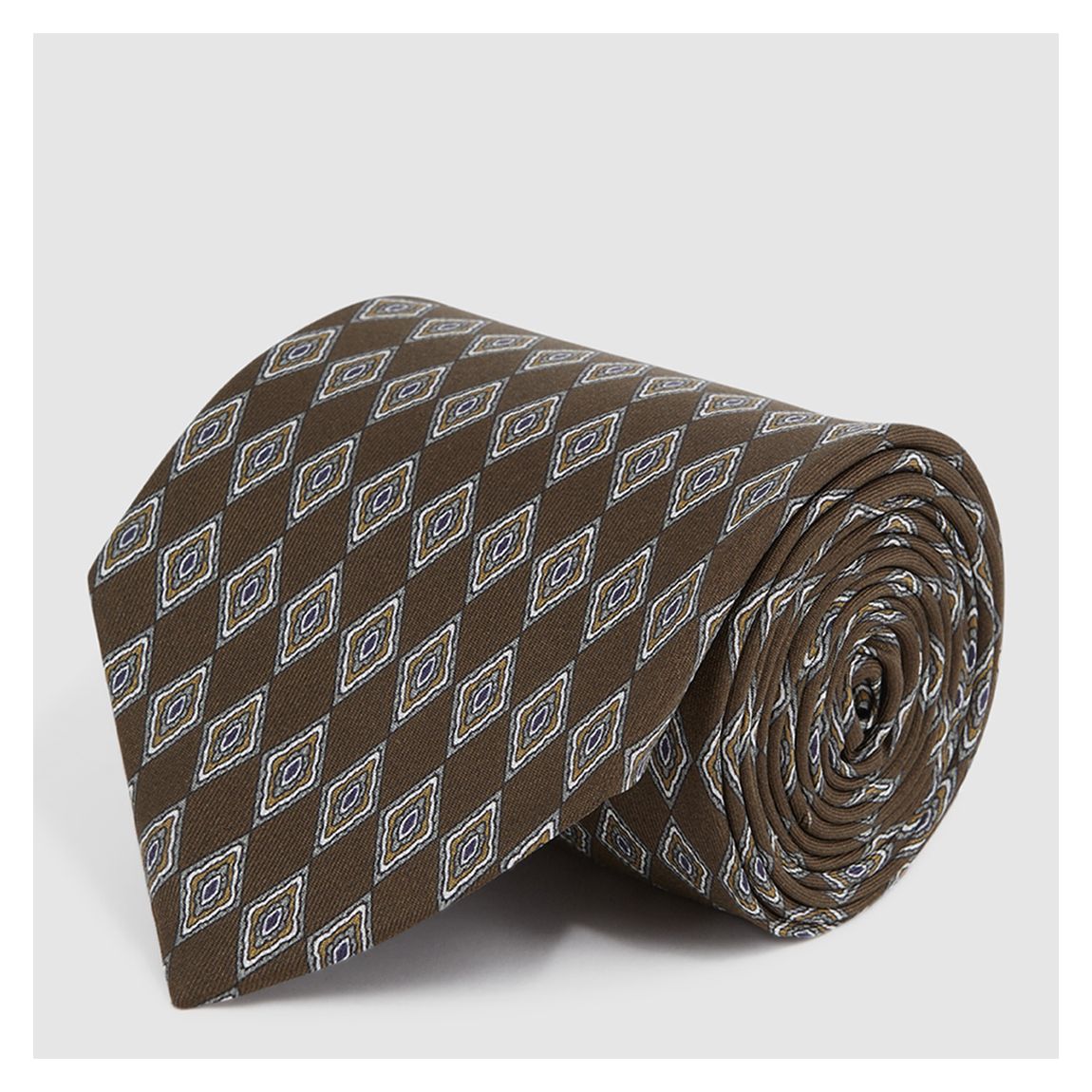 Brown Monza-Retro Abstract Silk Tie main product photo