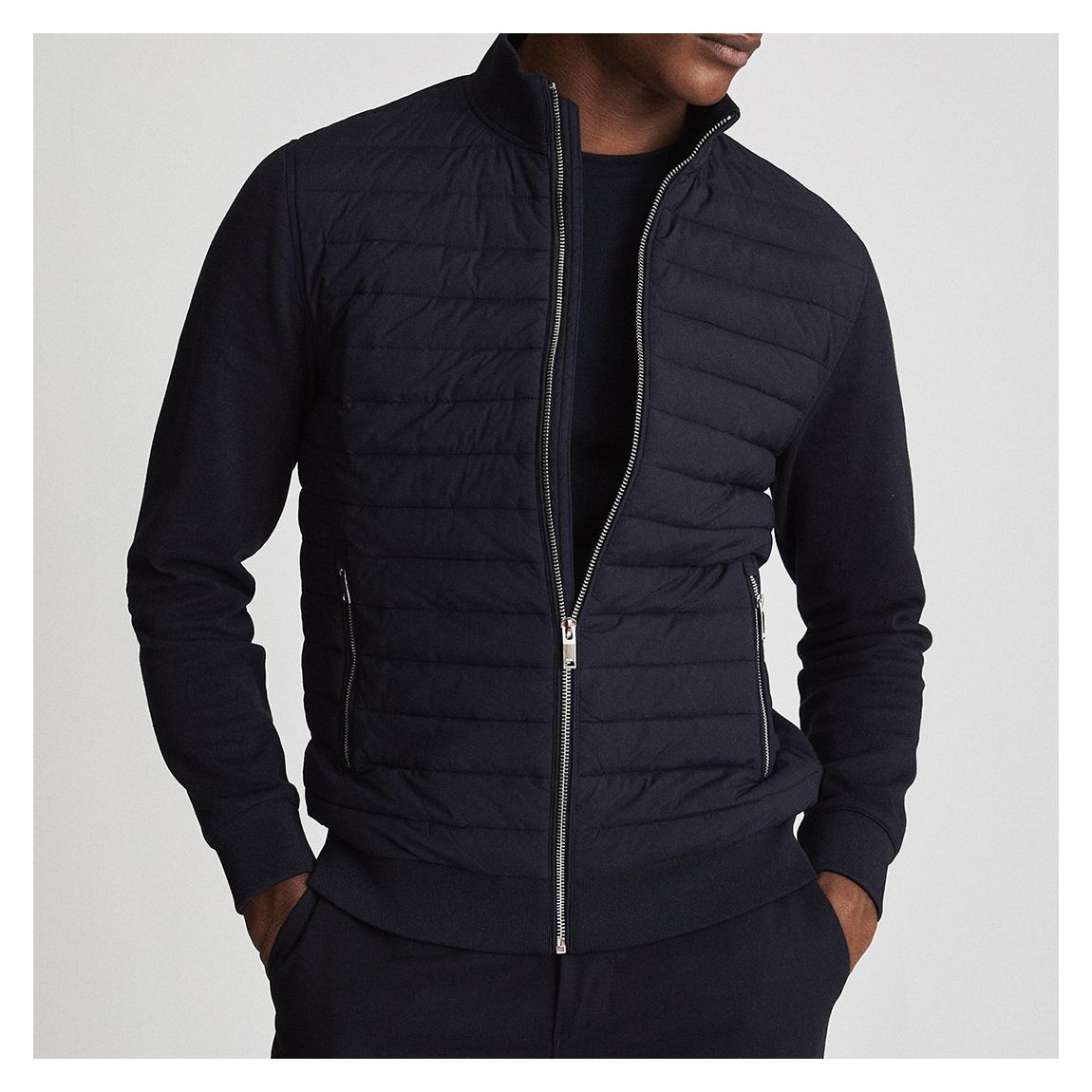 Navy Flintoff Interlock Quilted Jacket main product photo
