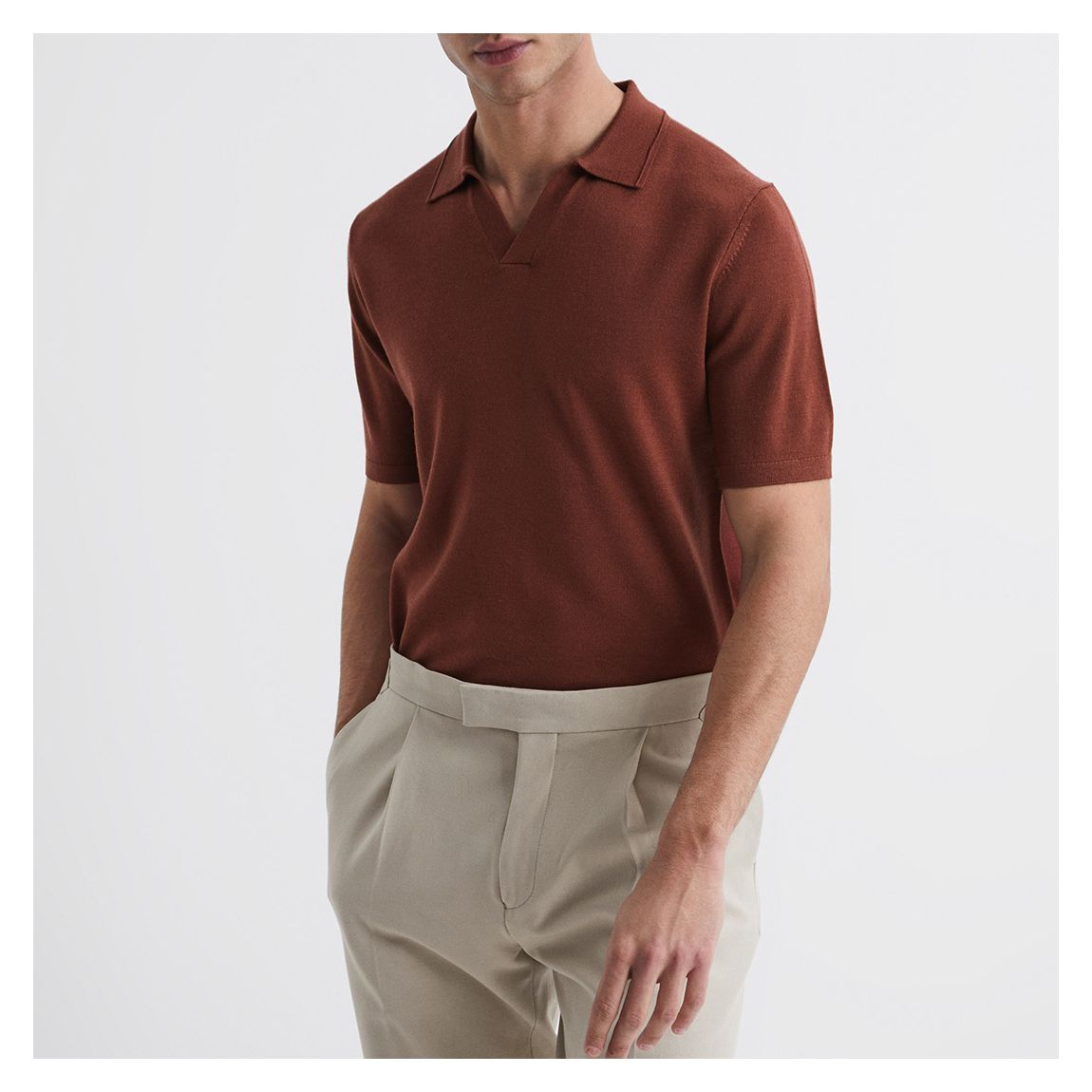 Rust Duchie Wool Polo Shirt main product photo