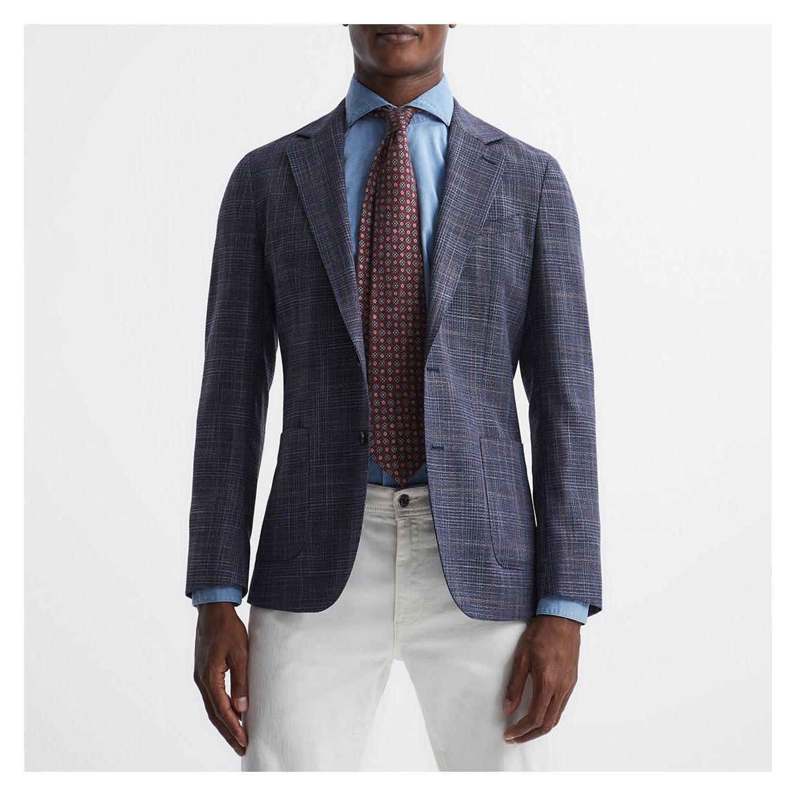 Navy Belvedere Texture Wool Blend Blazer main product photo