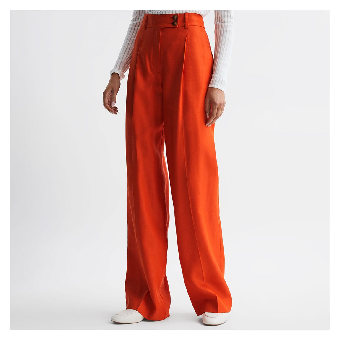 Orange Hollie Linen Trousers main product photo