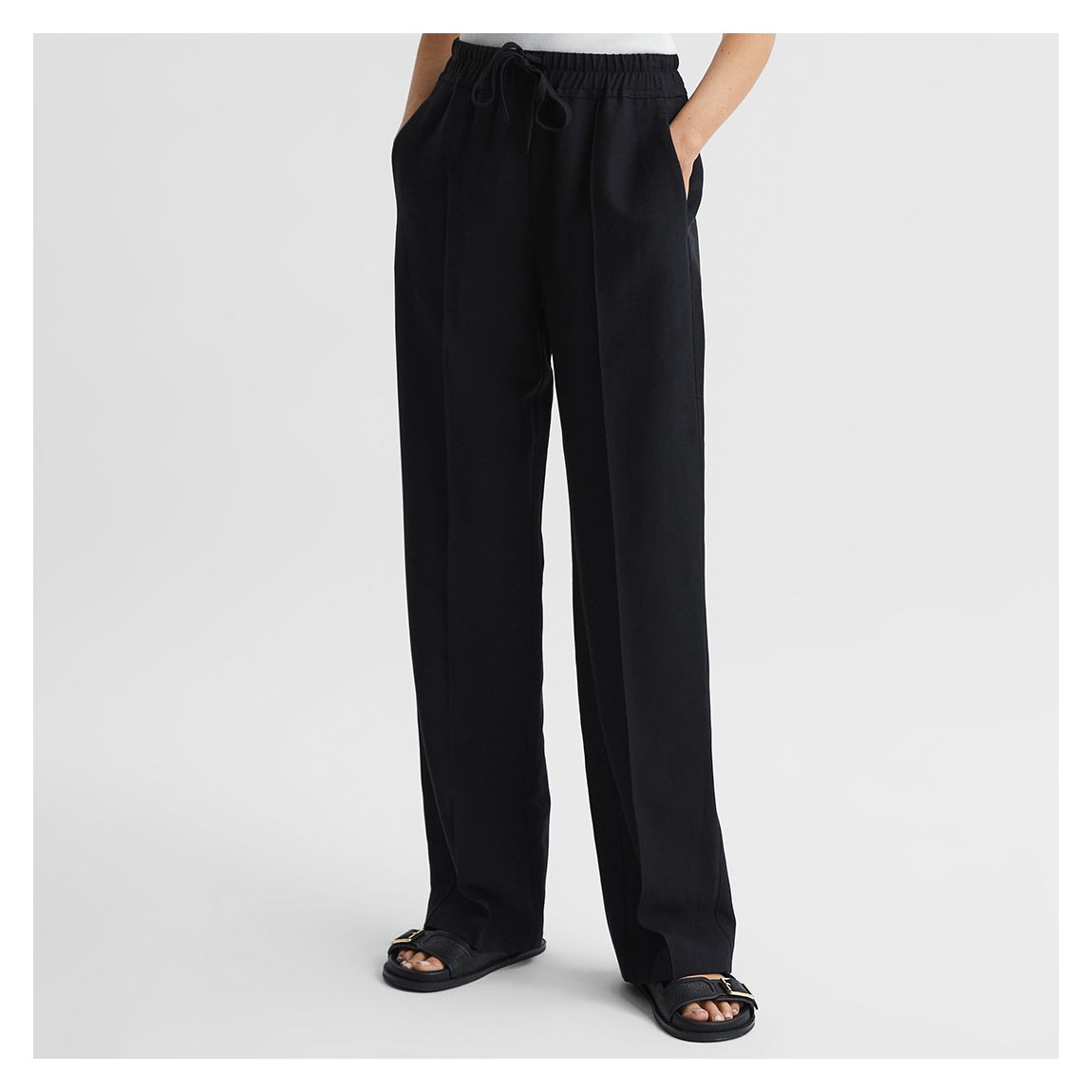 Black Shae Linen Wide Trousers main product photo