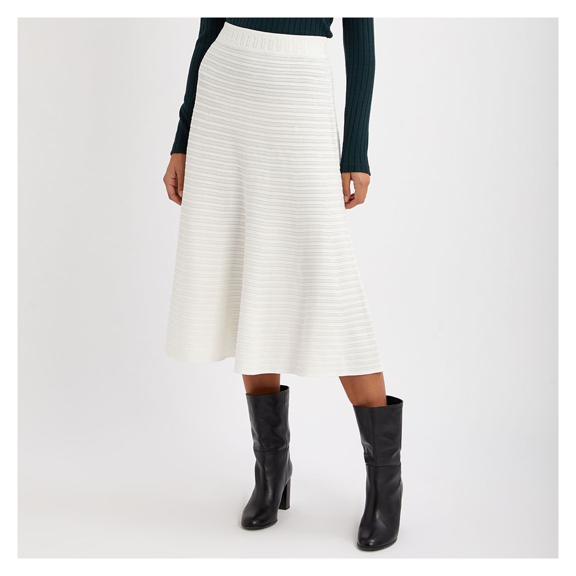 White Lizzie Crochet Midi Skirt main product photo