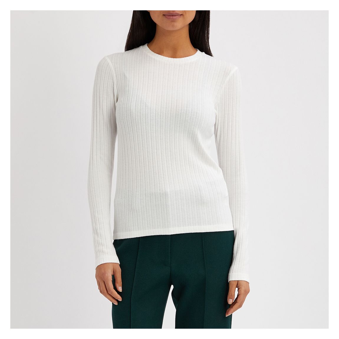 Off White Carmen-Ribbed Top main product photo