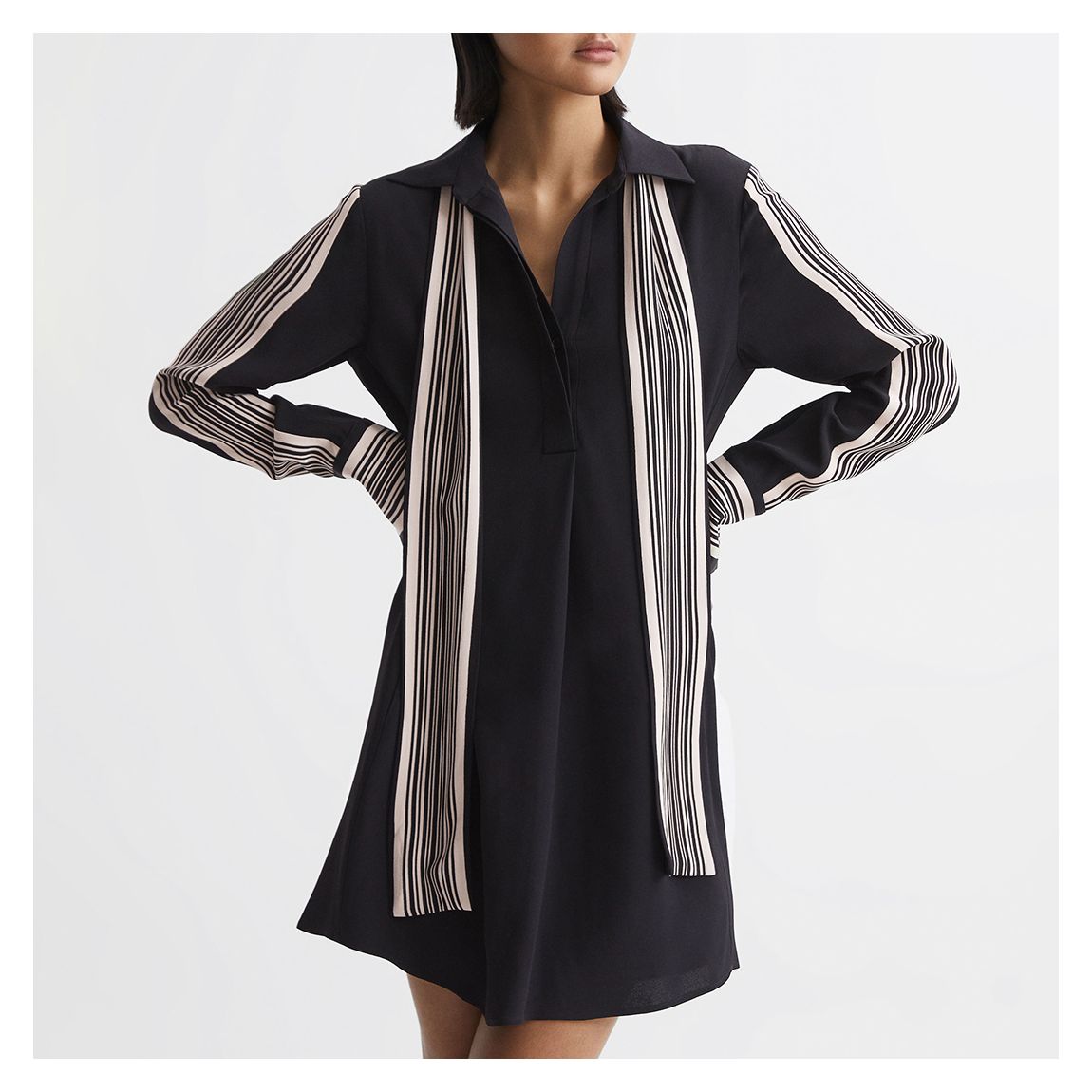 Black Ellie Side Stripe Mini Dress main product photo