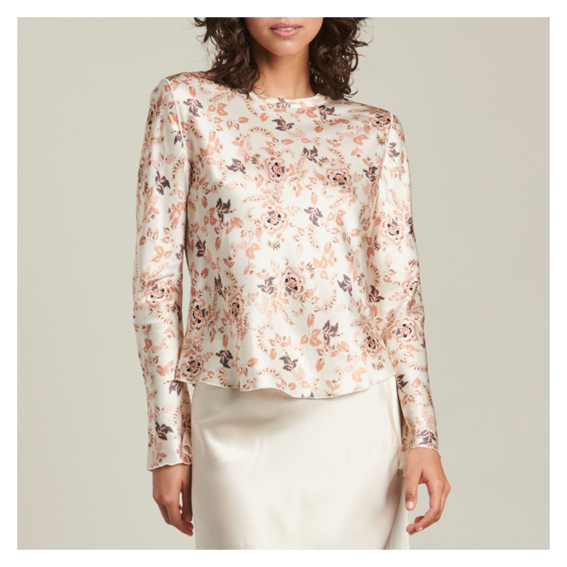 Pink Floral Silk Maya Top main product photo