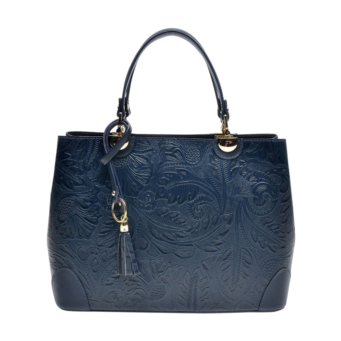 Blue Italian Leather Handbag main product photo