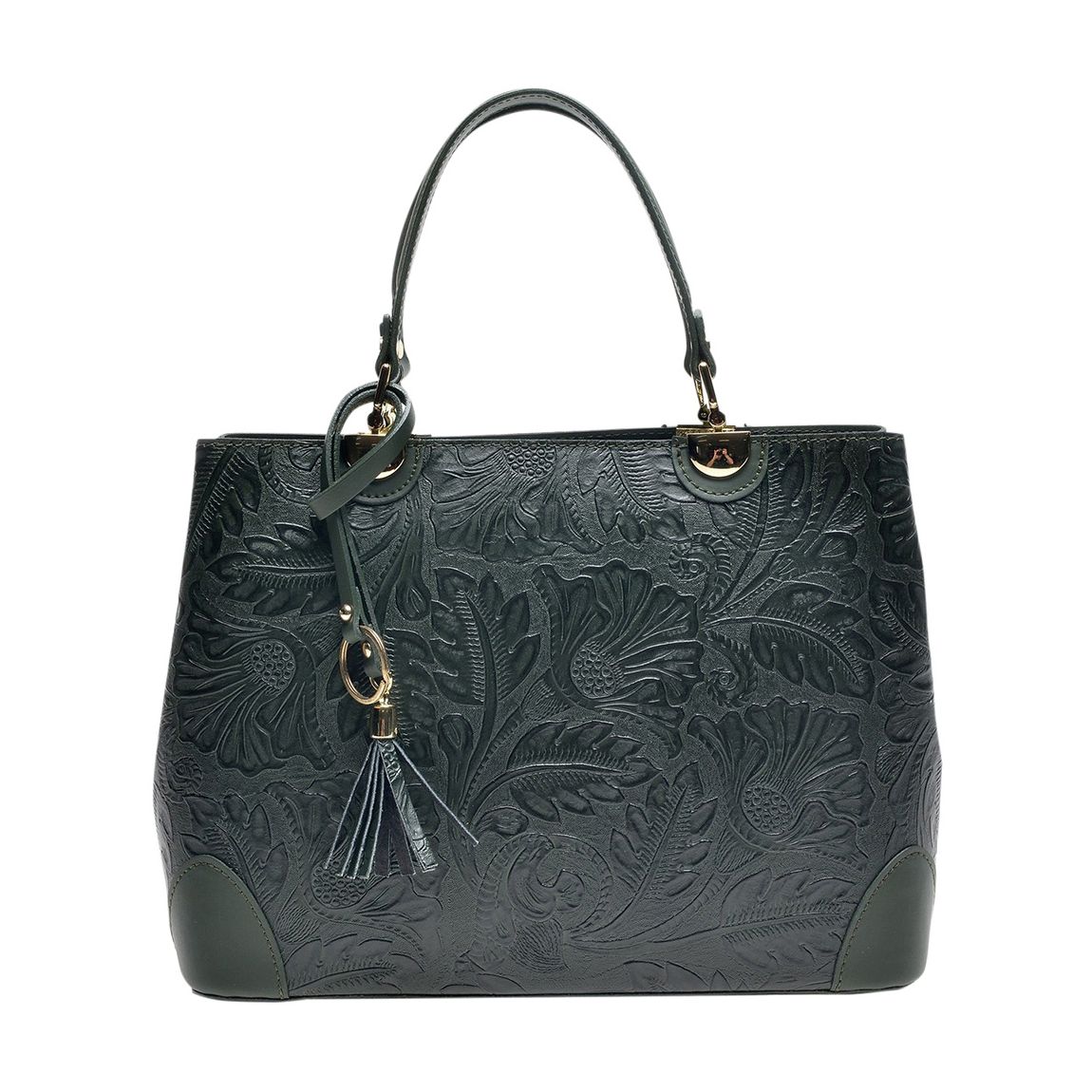 Green Italian Leather Handbag main product photo