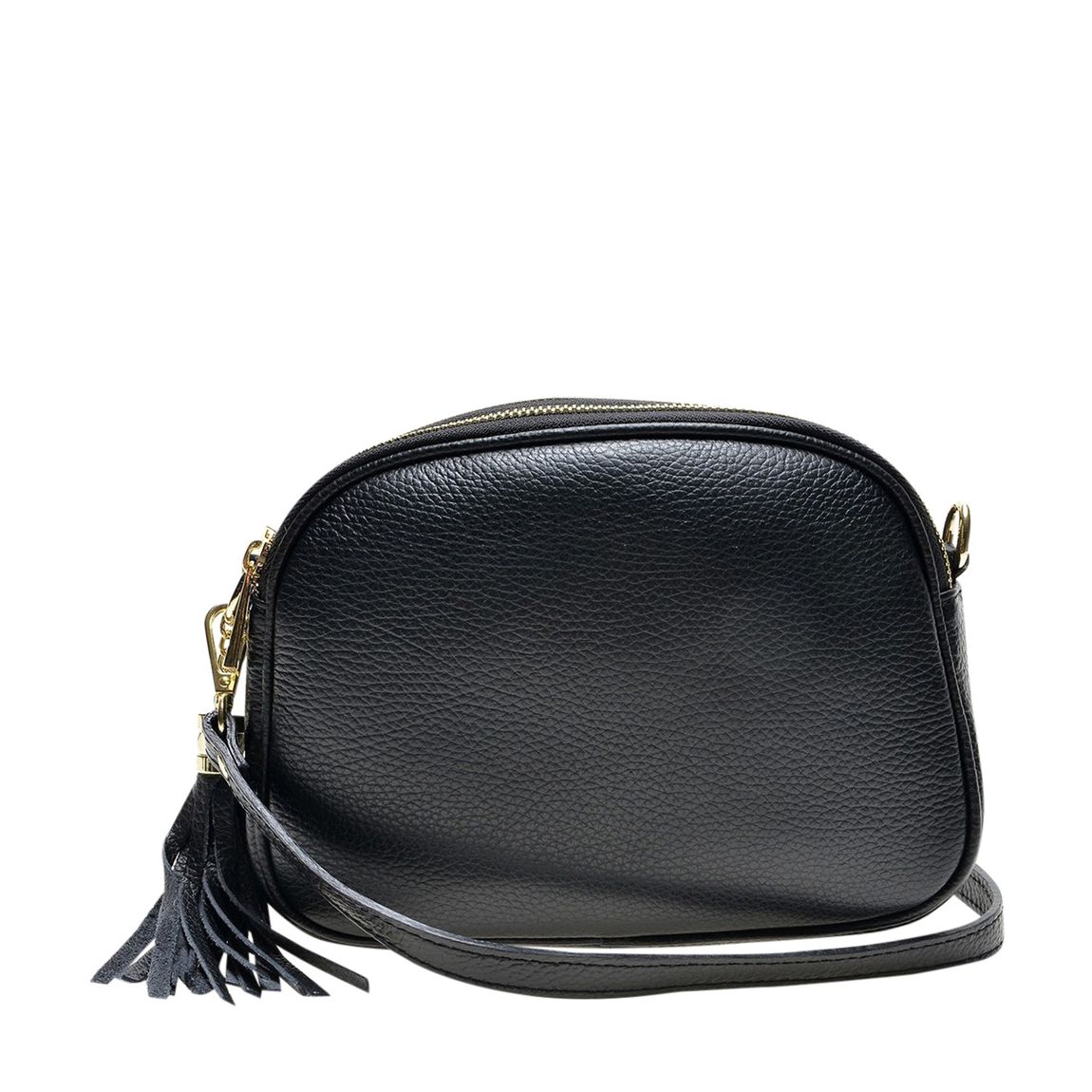 Black Italian Leather Shoulder Bag main product photo