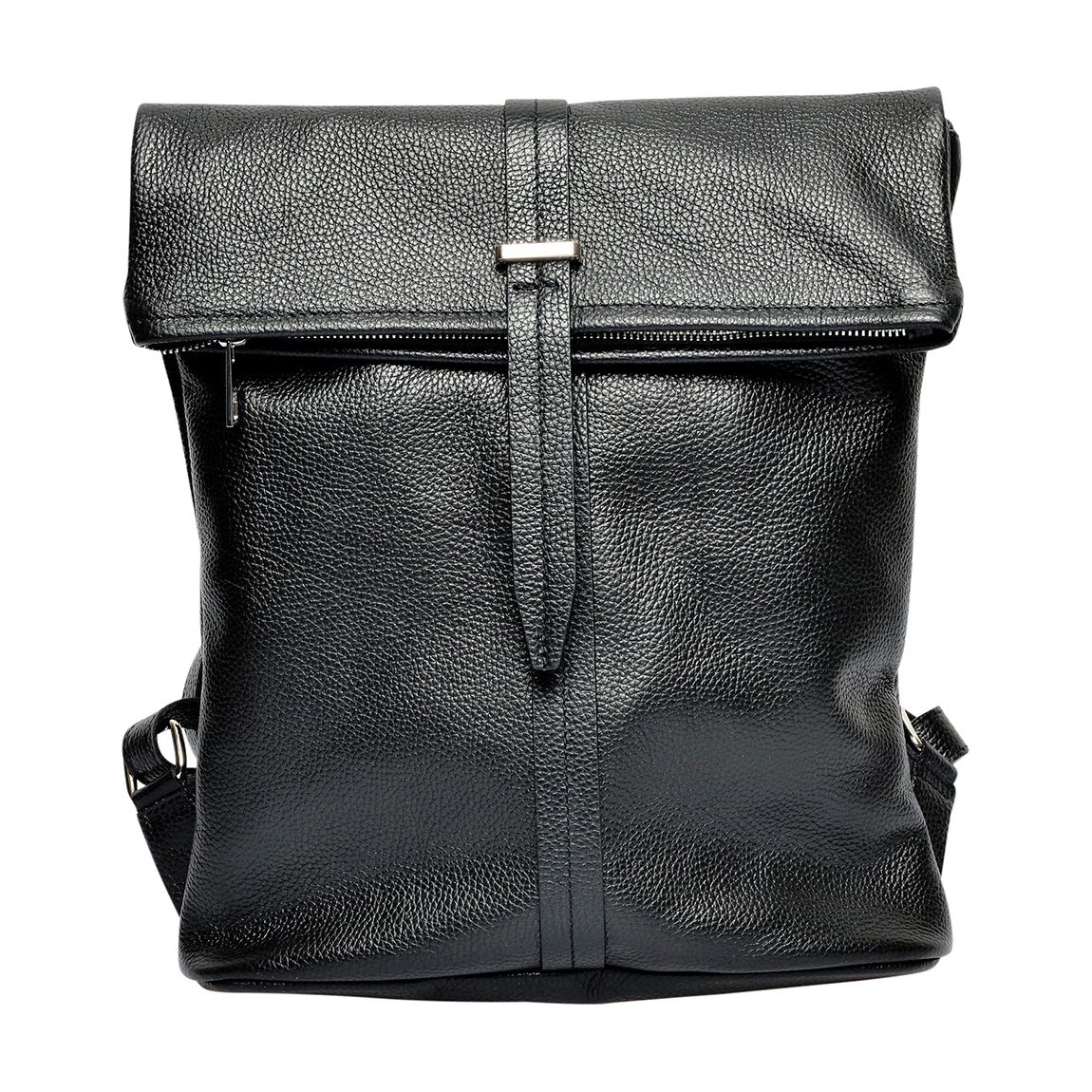 Black Italian Leather Backpack main product photo