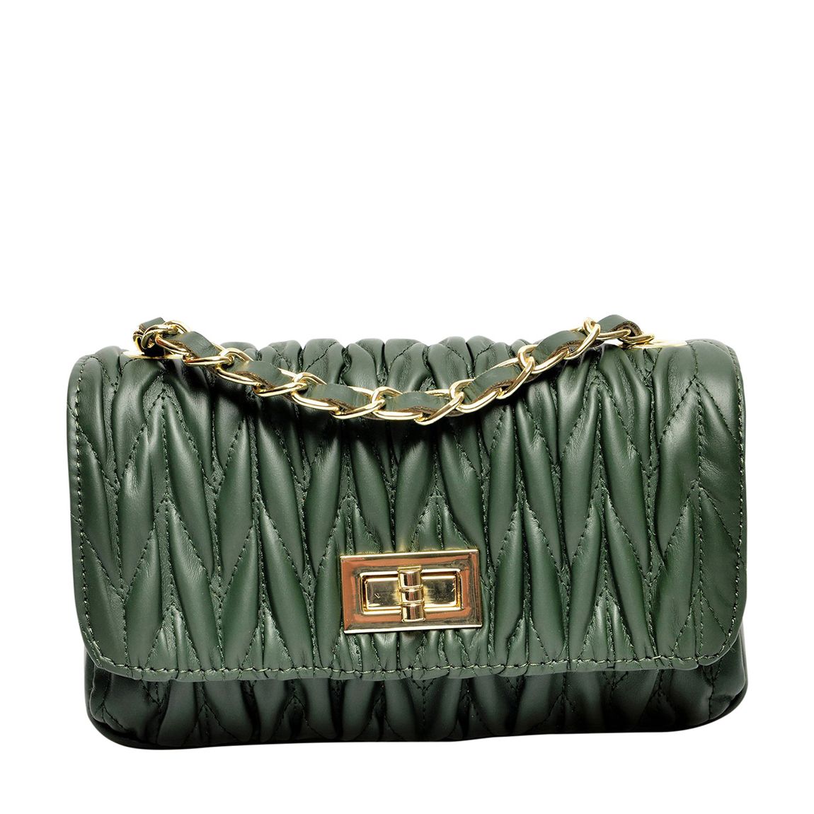 Green Italian Leather Crossbody Bag main product photo