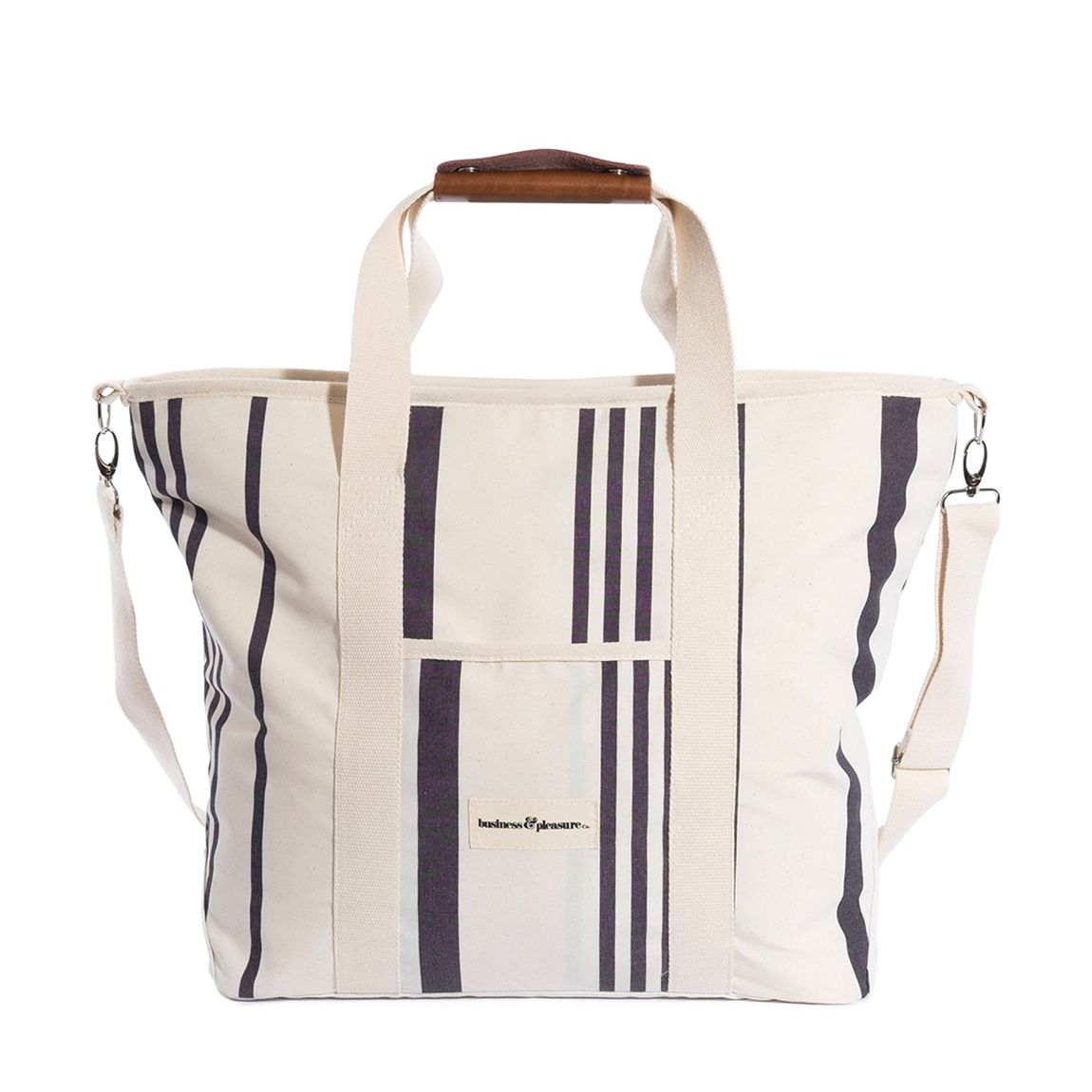 The Cooler Tote Bag, Vintage Black Stripe main product photo