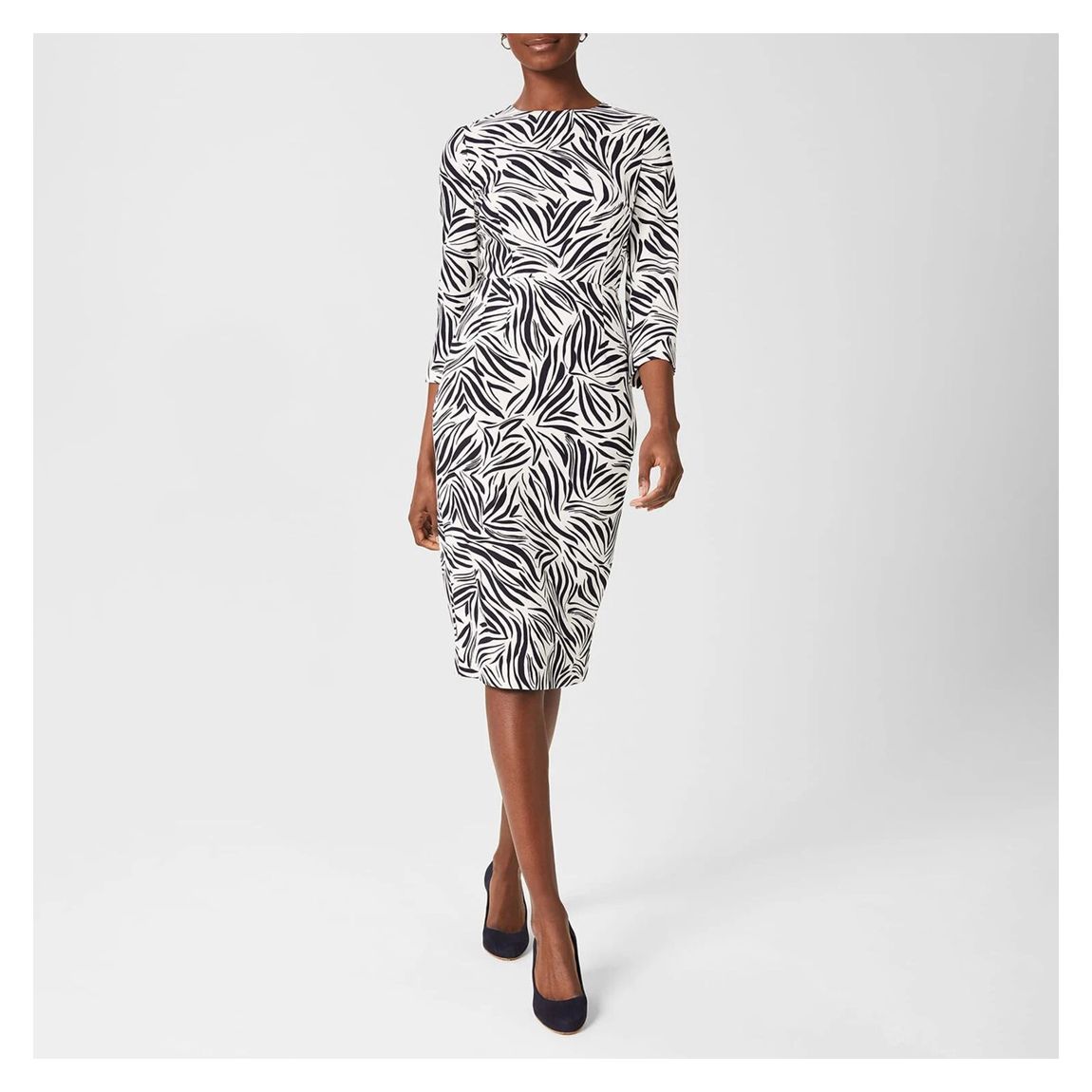 Navy Aleena Printed Dress main product photo