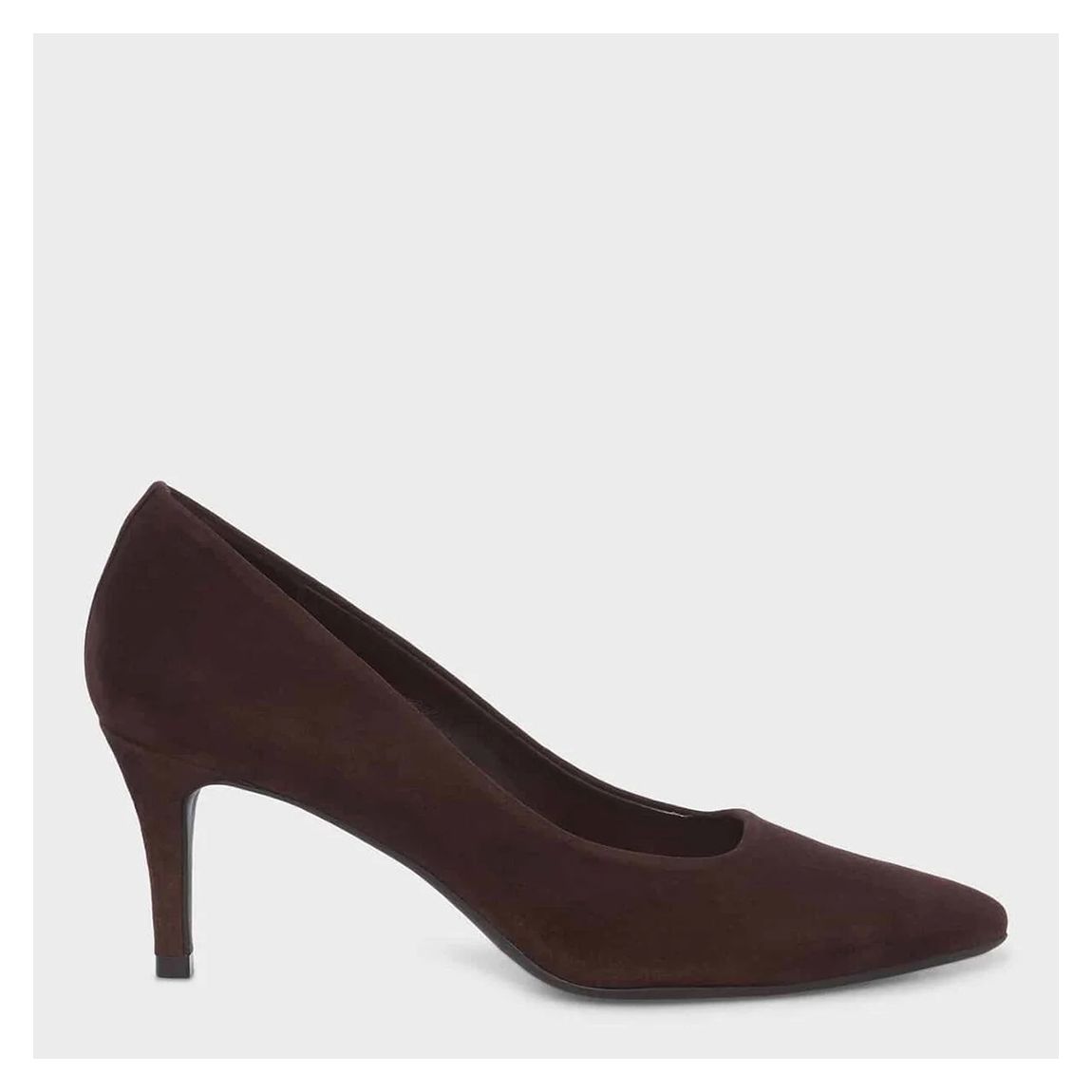 Brown Amy Court Suede Heels main product photo