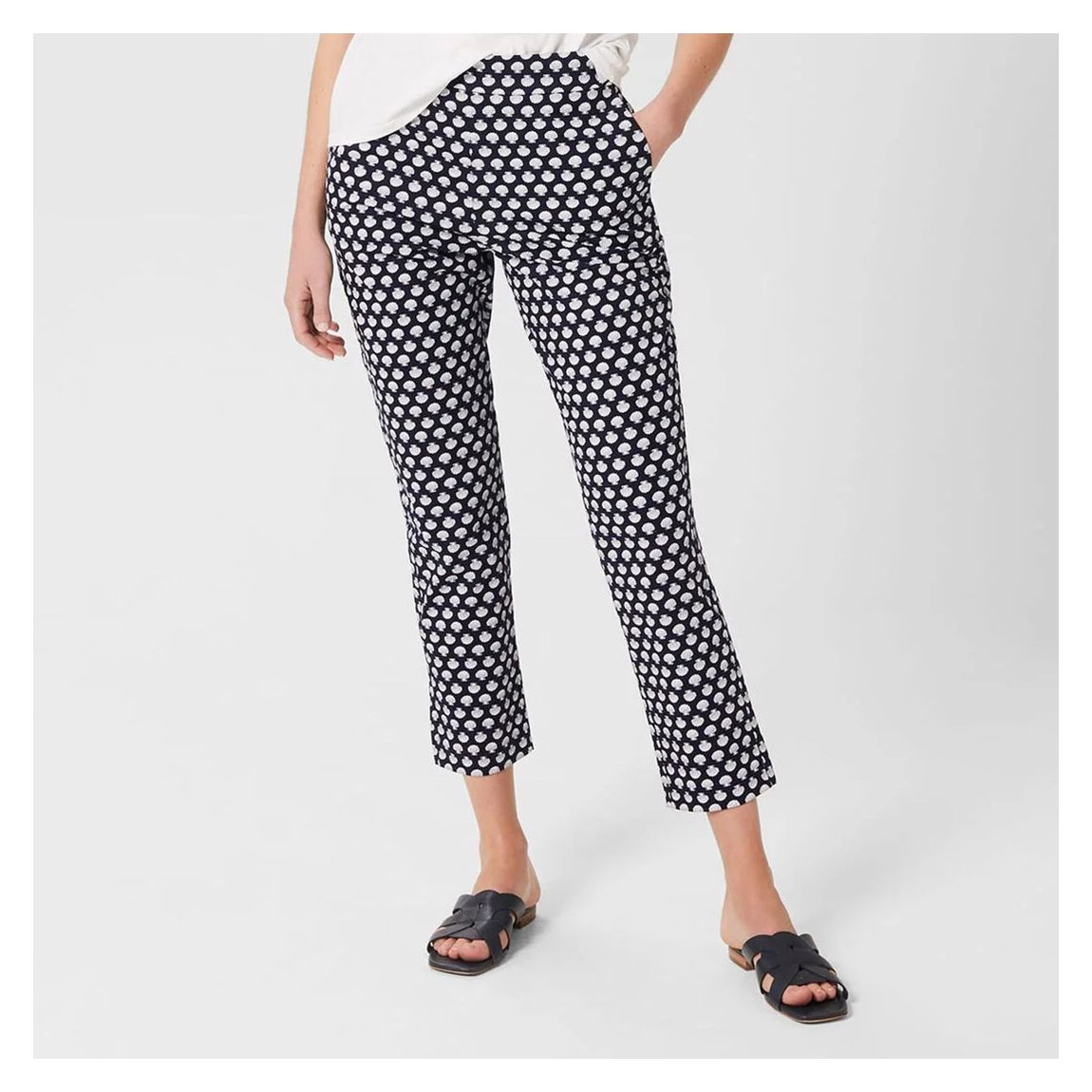 Navy Florence Capri Printed Trousers main product photo