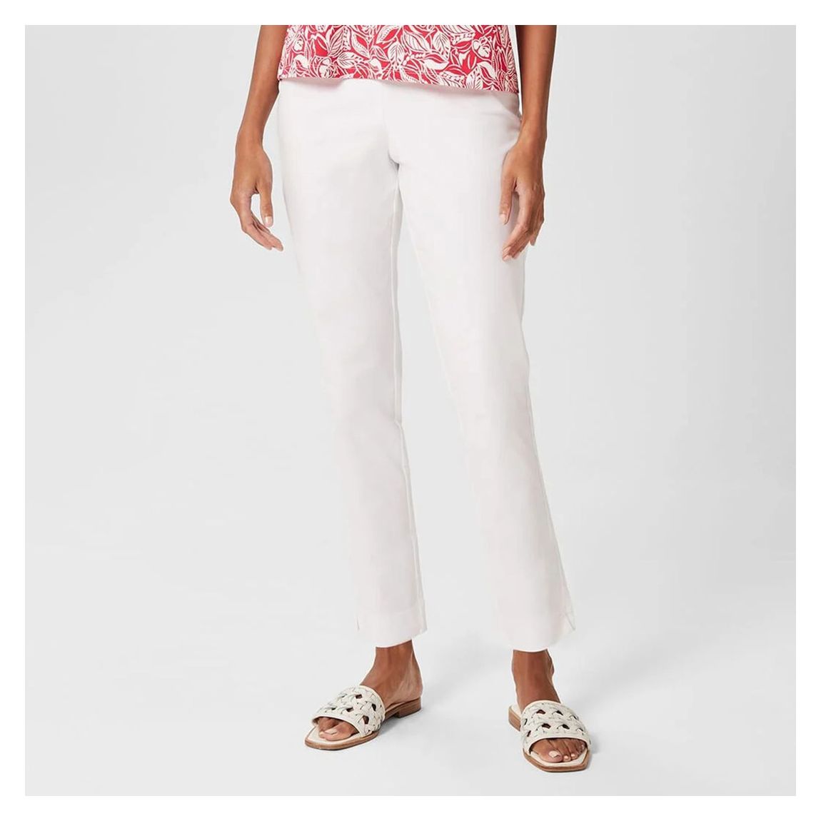 White Kaya Capri Cotton Trousers main product photo