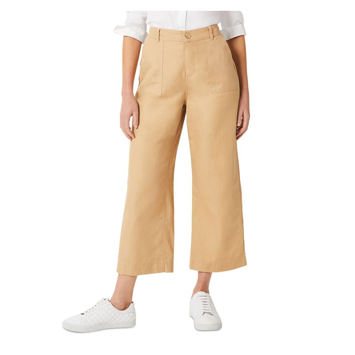 Camel Dora Crop Linen Trousers main product photo
