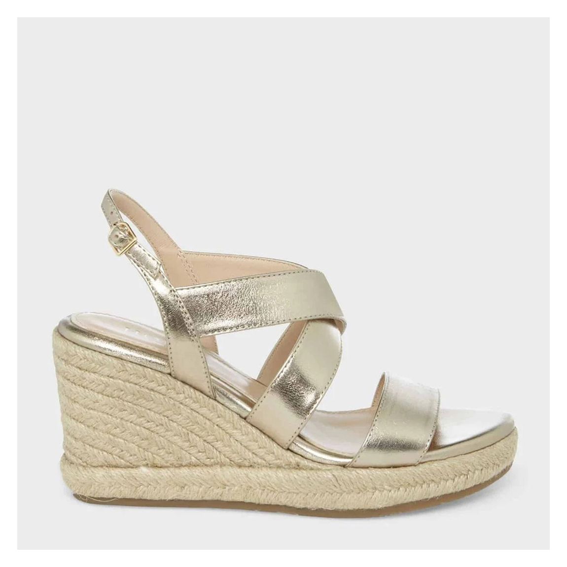 Gold Bridgette Leather Espadrilles main product photo