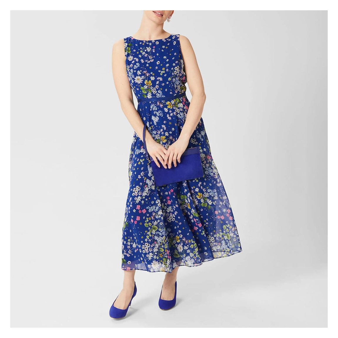Blue Petite Printed Carly Dress main product photo