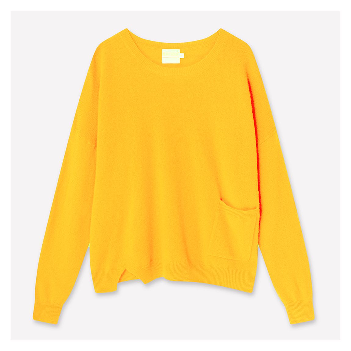 Yellow Pepper Split Hem Cashmere Jumper main product photo