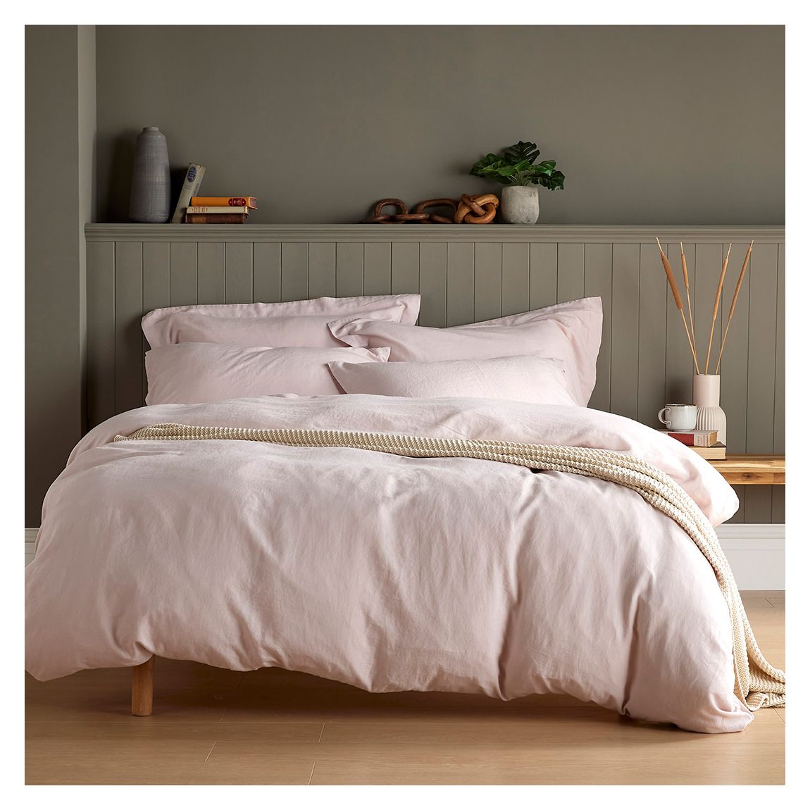 Linen Blend Superking Duvet Cover, Rose main product photo