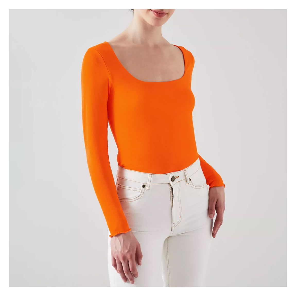 Orange May Square Neck Top main product photo