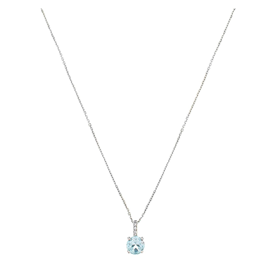 Silver Sapphire Blue Light Pendant Necklace main product photo