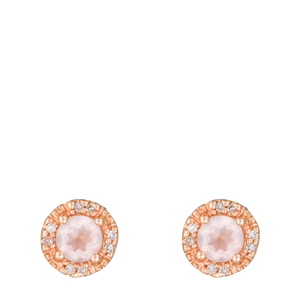 "Popi" Diamonds 0.05ct/16 Rose Quartz: 0.46ct/2 - Earrings main product photo
