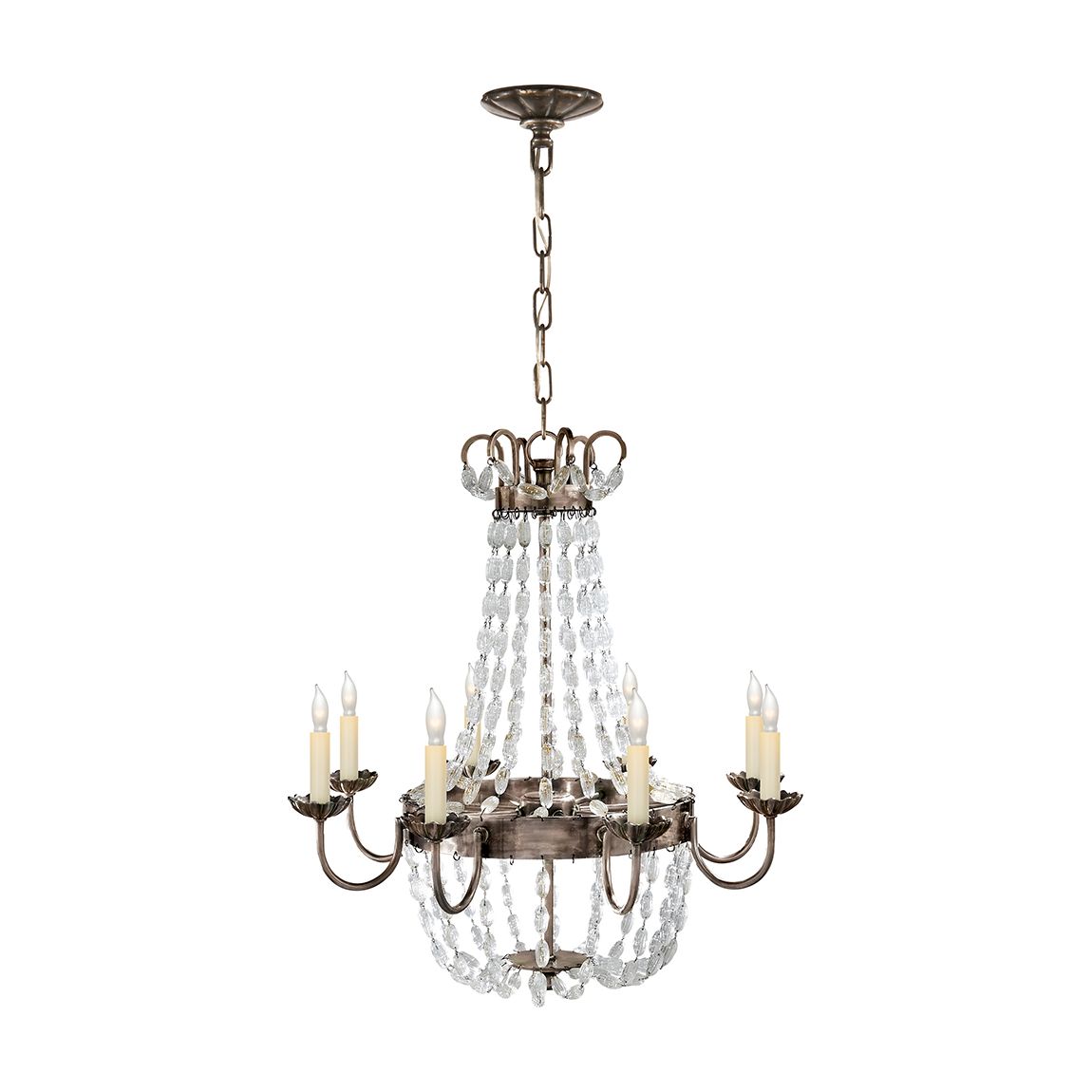 Paris Flea Market Medium Chandelier in Sheffield Silver and Seeded Glass main product photo
