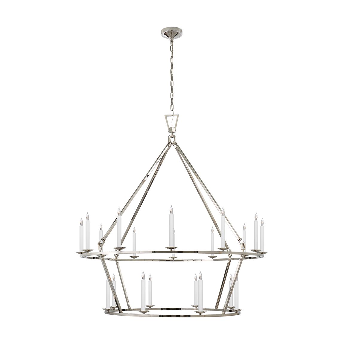 Darlana Extra Large Two-Tier Chandelier in Polished Nickel main product photo