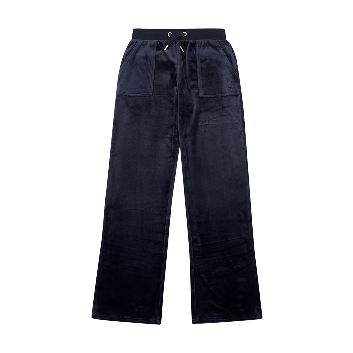 Girl's Navy Velour Branded Wide Leg main product photo