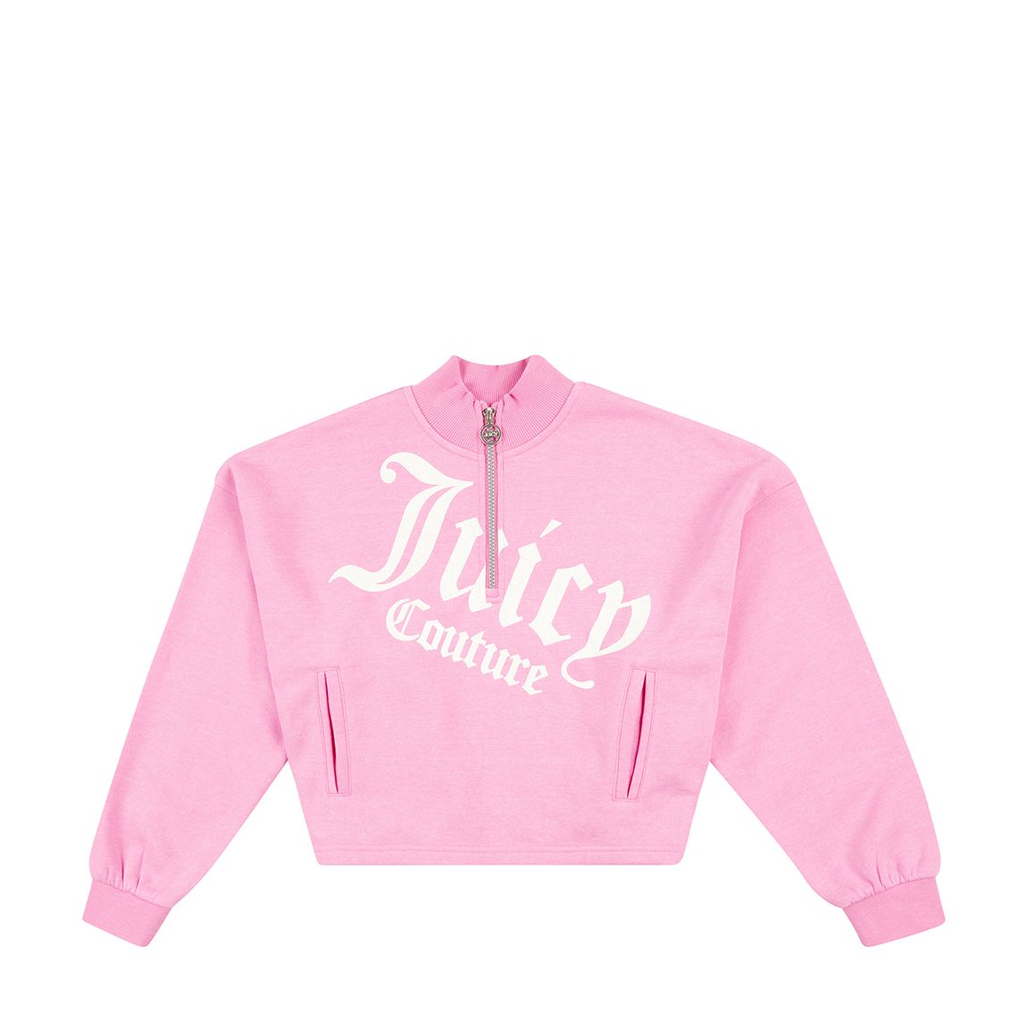 Girl's Pink Half Zip Cropped Jumper main product photo